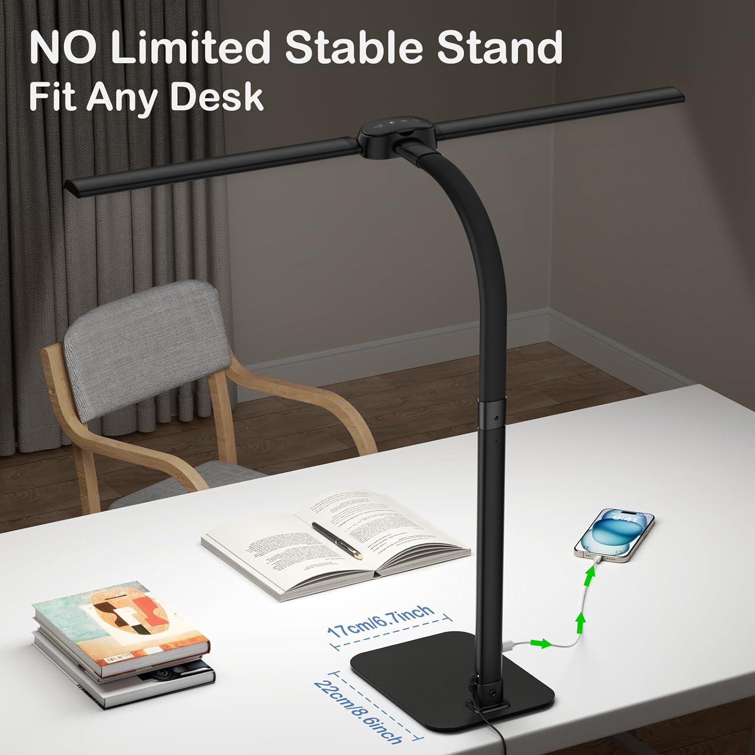 Double Head LED Desk Lamp with - Home Office Head avaliação e preço