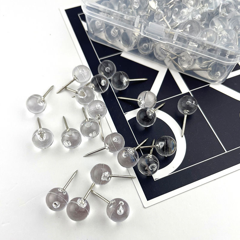 100pcs Transparent Thumbtacks, - Home Office Head avaliação e preço