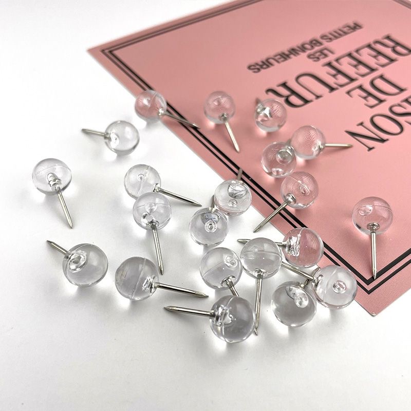 100pcs Transparent Thumbtacks, - Home Office Head avaliação e preço