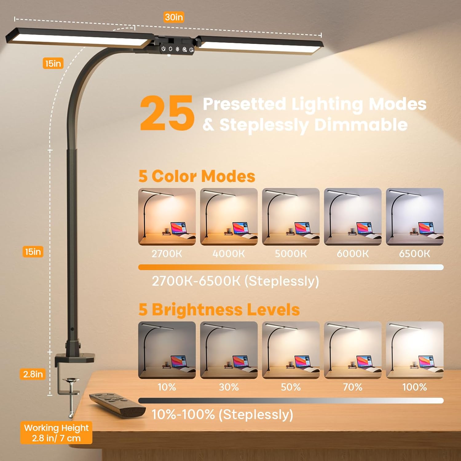 Upgraded RGB LED Desk Lamp wit - Home Office Desks avaliação e preço