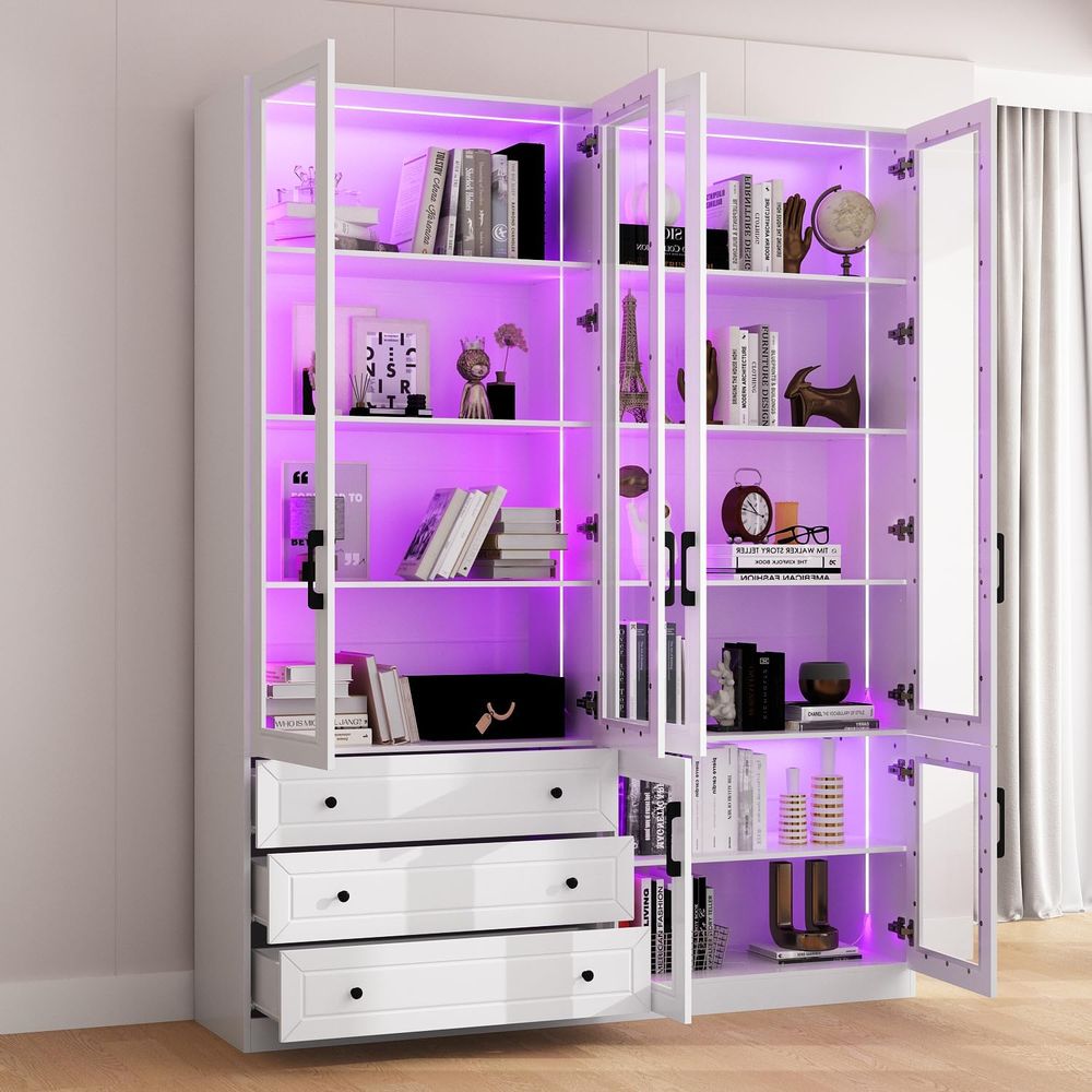 63 Wide Glass Door Display Cab - Home Office Free avaliação e preço