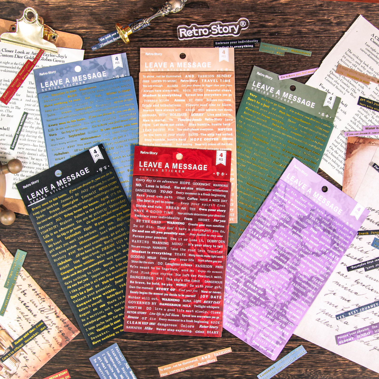 4 sheets Vintage English Text  - Home Office Quotes avaliação e preço