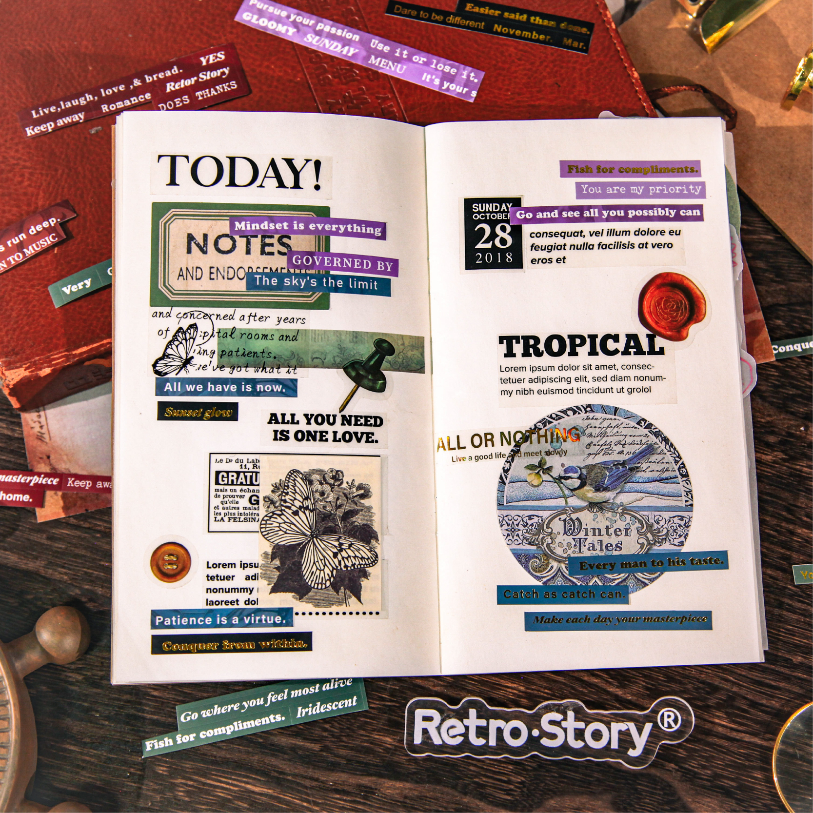 4 sheets Vintage English Text  - Home Office Quotes avaliação e preço