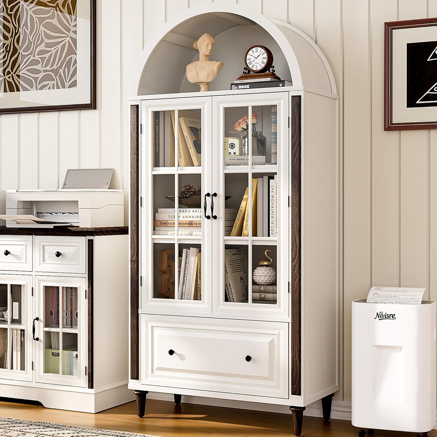71” Handcrafted Arched Bookcas - Home Office Free avaliação e preço