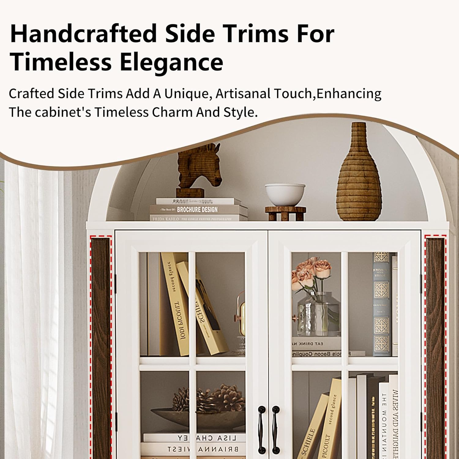 71” Handcrafted Arched Bookcas - Home Office Free avaliação e preço