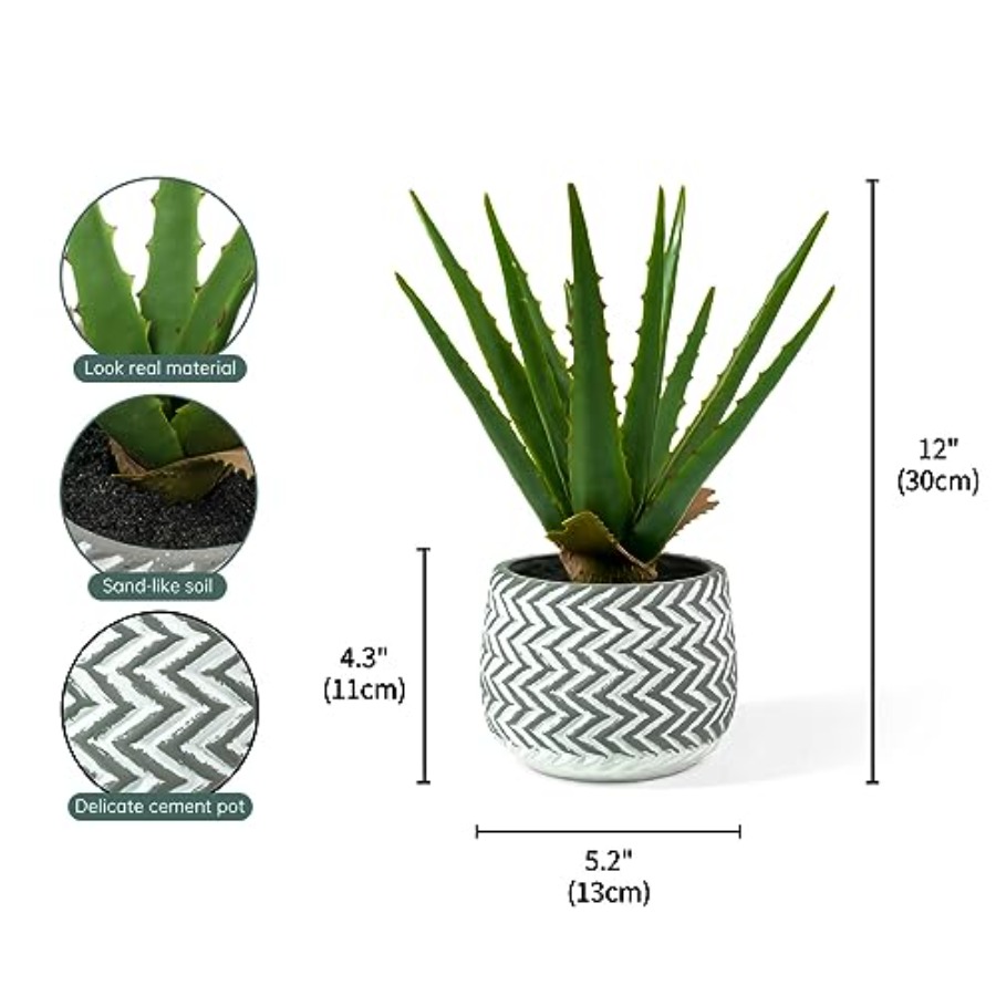 12 Artificial Aloe Vera Potted - Home Office Depot avaliação e preço