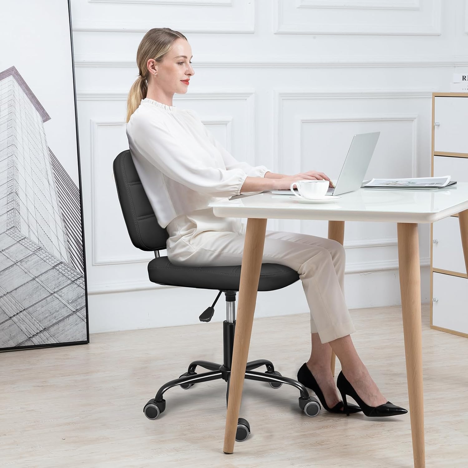 Armless Home Office Desk Chair - Home Office Free avaliação e preço