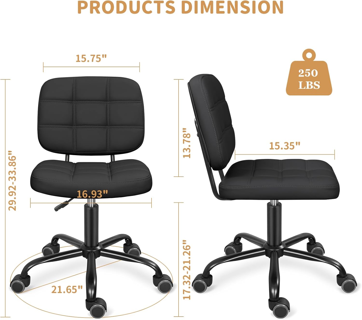 Armless Home Office Desk Chair - Home Office Free avaliação e preço