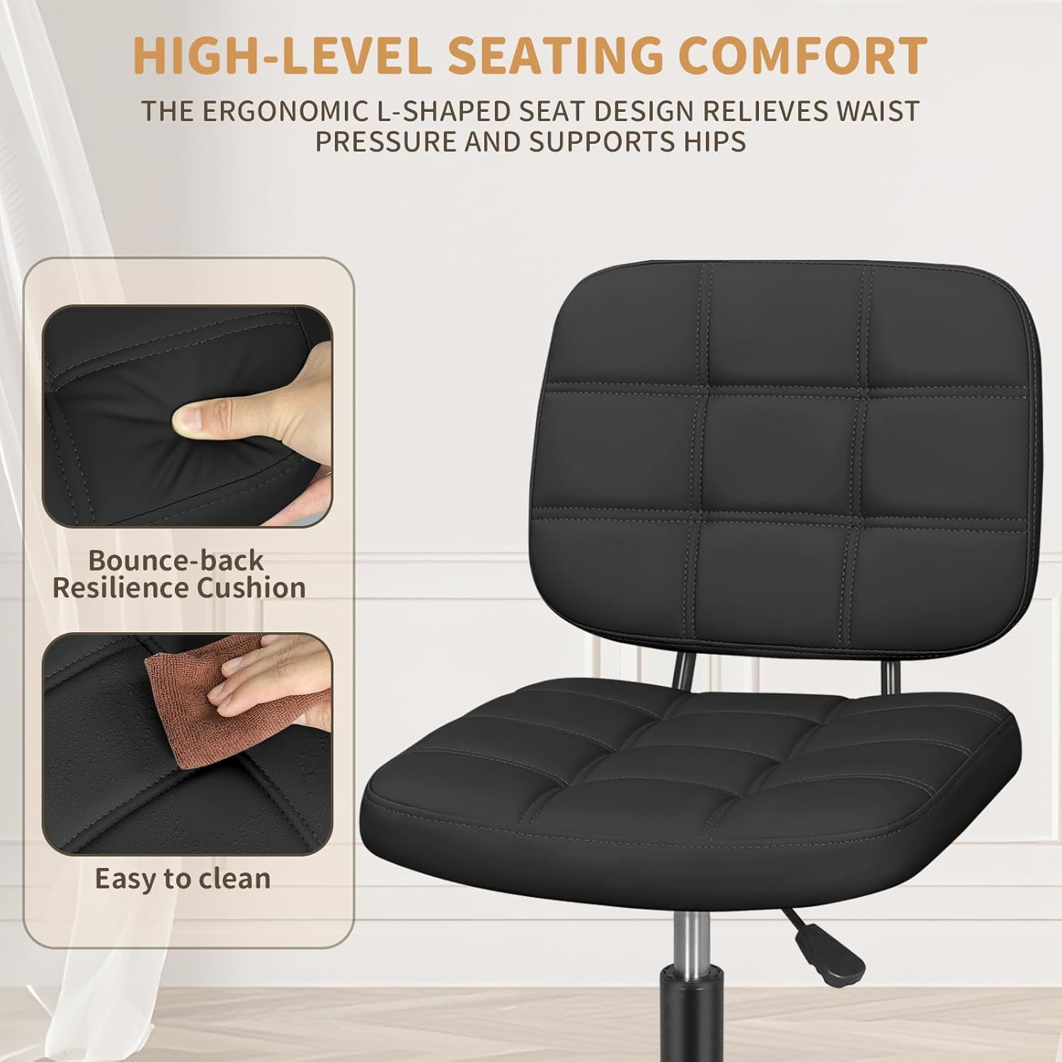 Armless Home Office Desk Chair - Home Office Free avaliação e preço