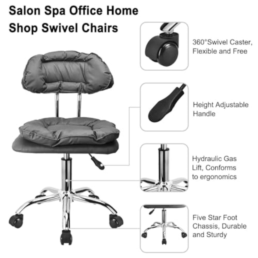 Rolling Stool Backrest Thick S - Home Office Free avaliação e preço