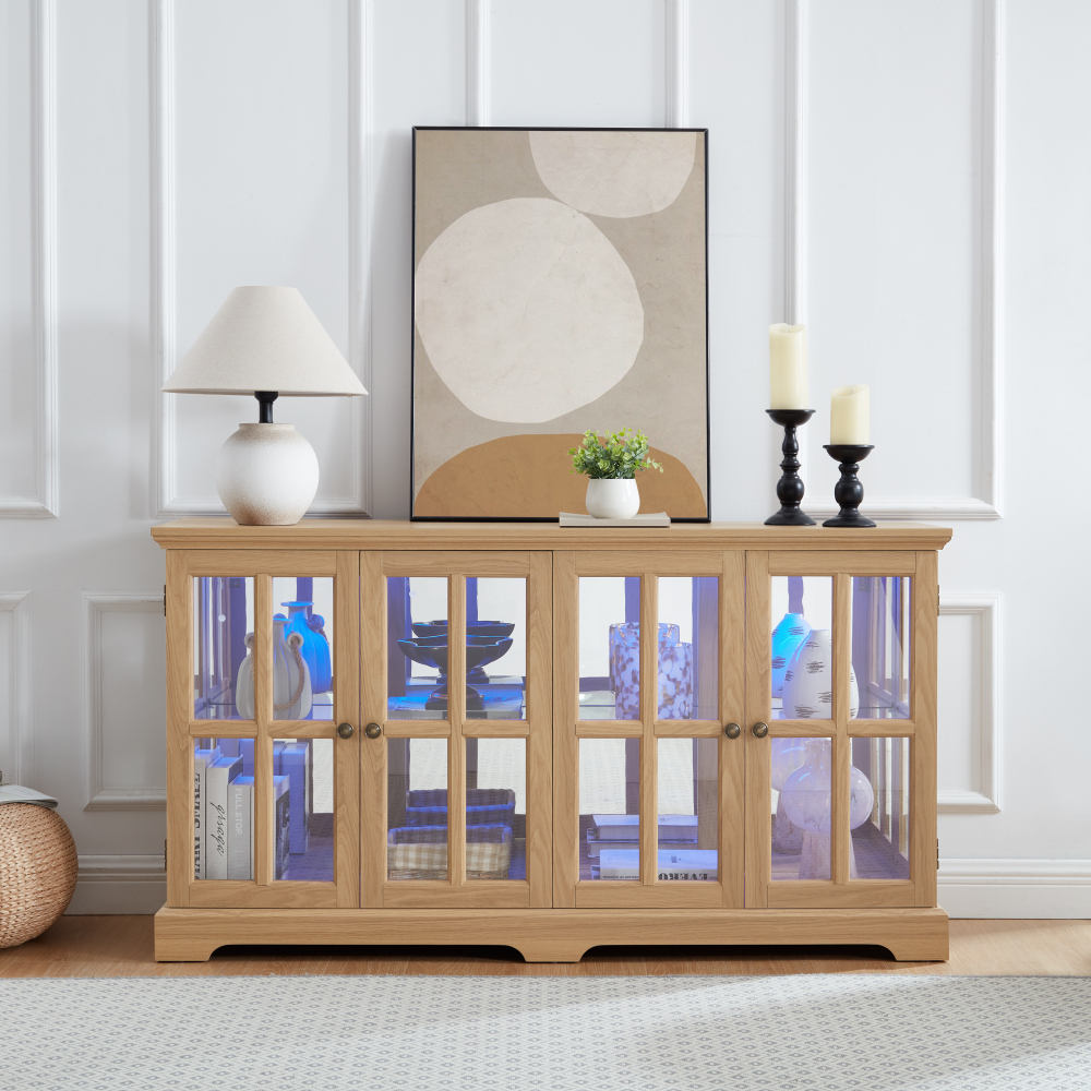 LED Curio Display Cabinet: Gla - Home Office Free avaliação e preço