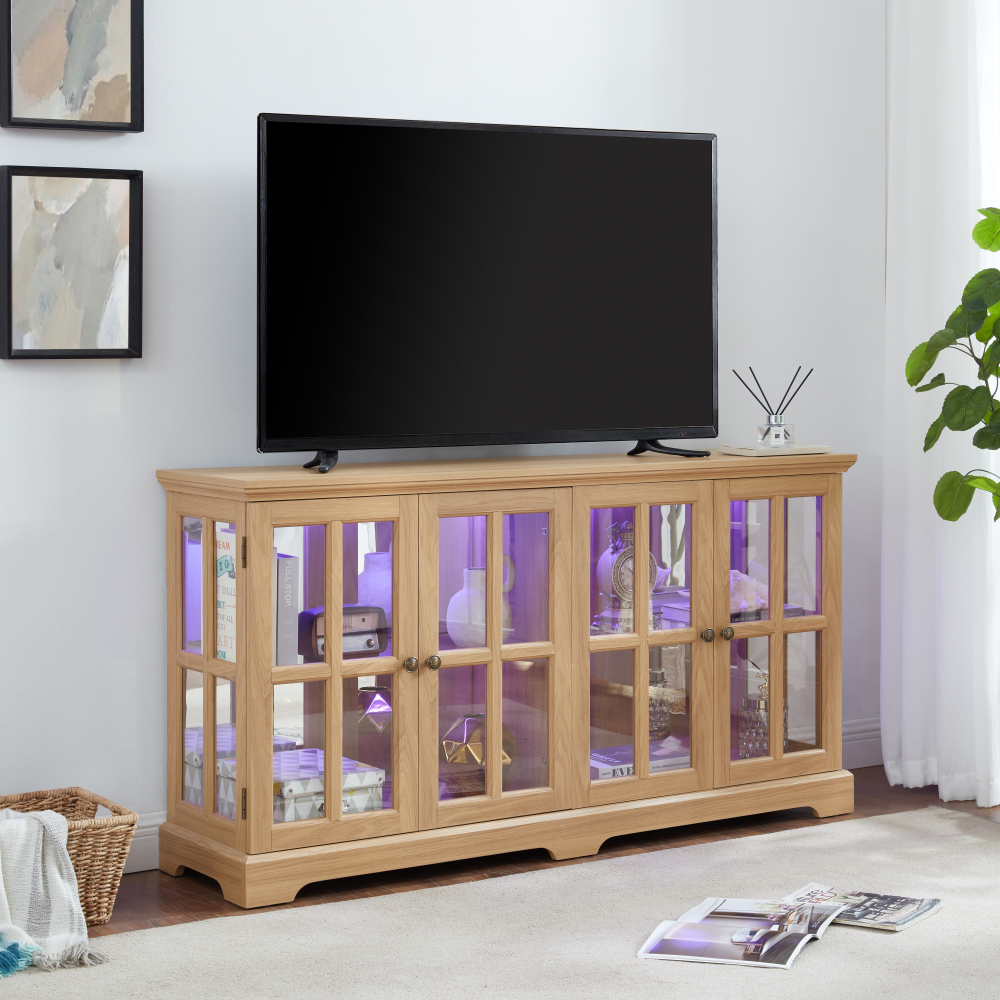 LED Curio Display Cabinet: Gla - Home Office Free avaliação e preço