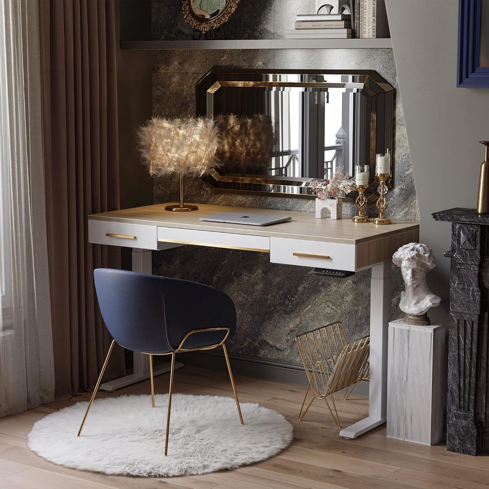 Electric Standing Desk, 3 Draw - Home Office Desks avaliação e preço