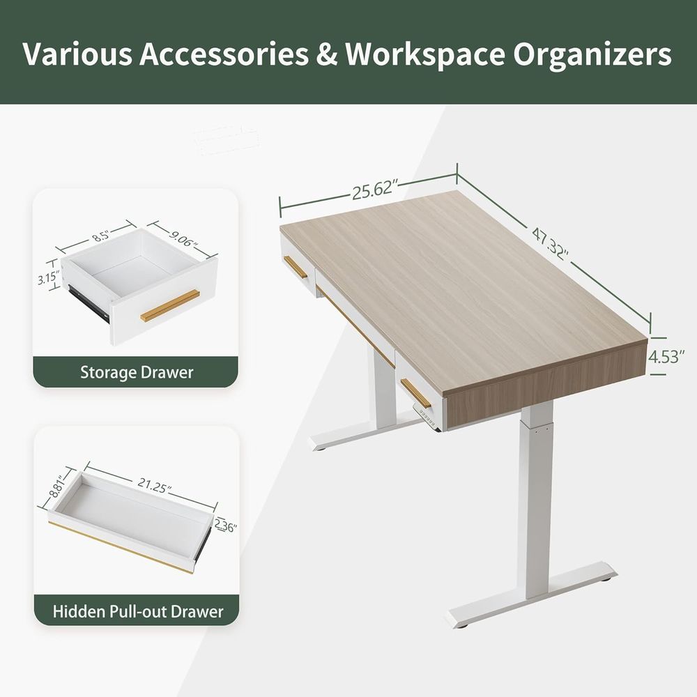 Electric Standing Desk, 3 Draw - Home Office Desks avaliação e preço