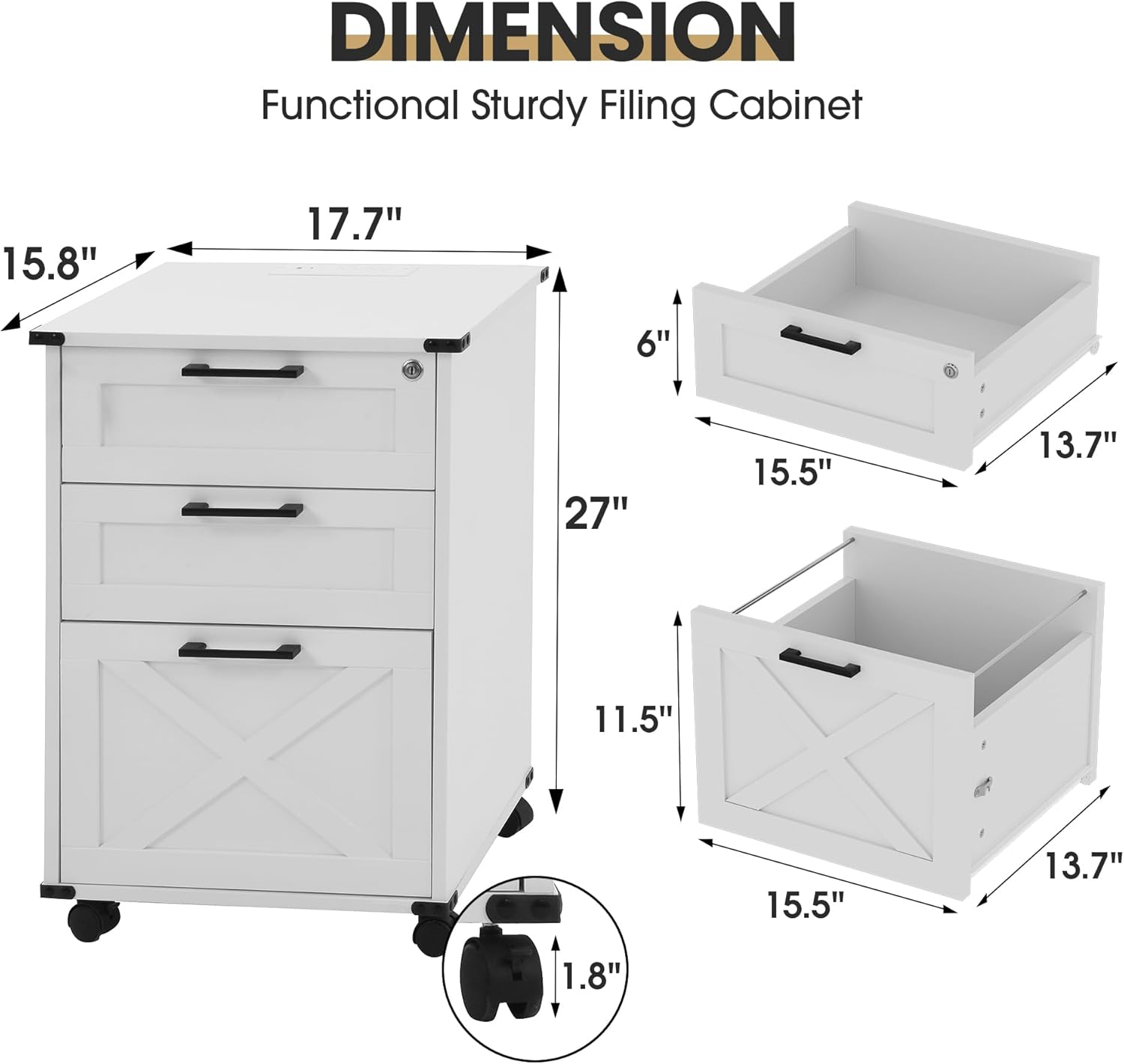 Small Wood File Cabinet with L - Home Office Printer avaliação e preço