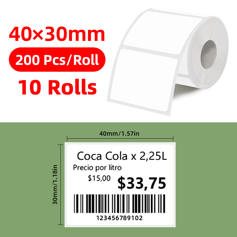 10 Rolls of White Thermal Labe - Home Office Printer avaliação e preço