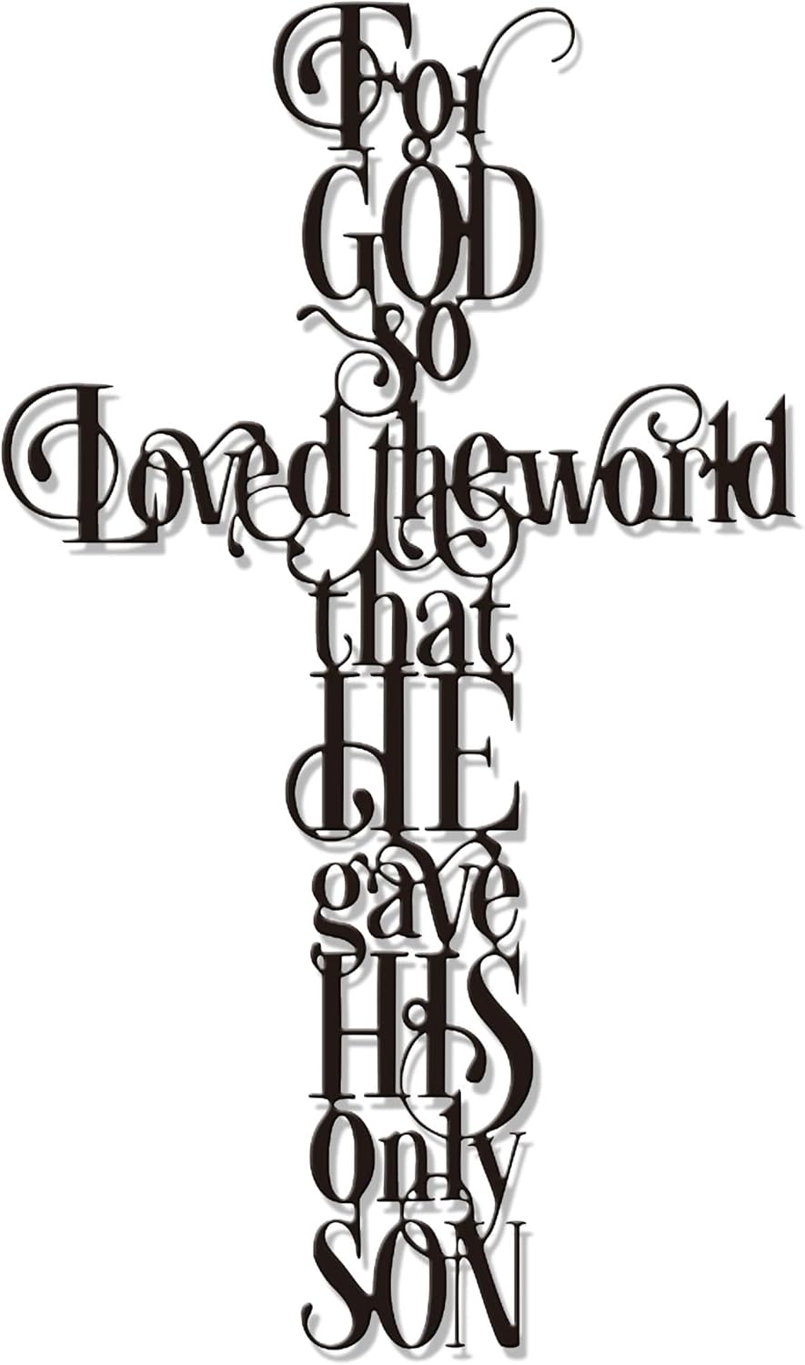 Cross Wall Decor with For God  - Home Office Quotes avaliação e preço