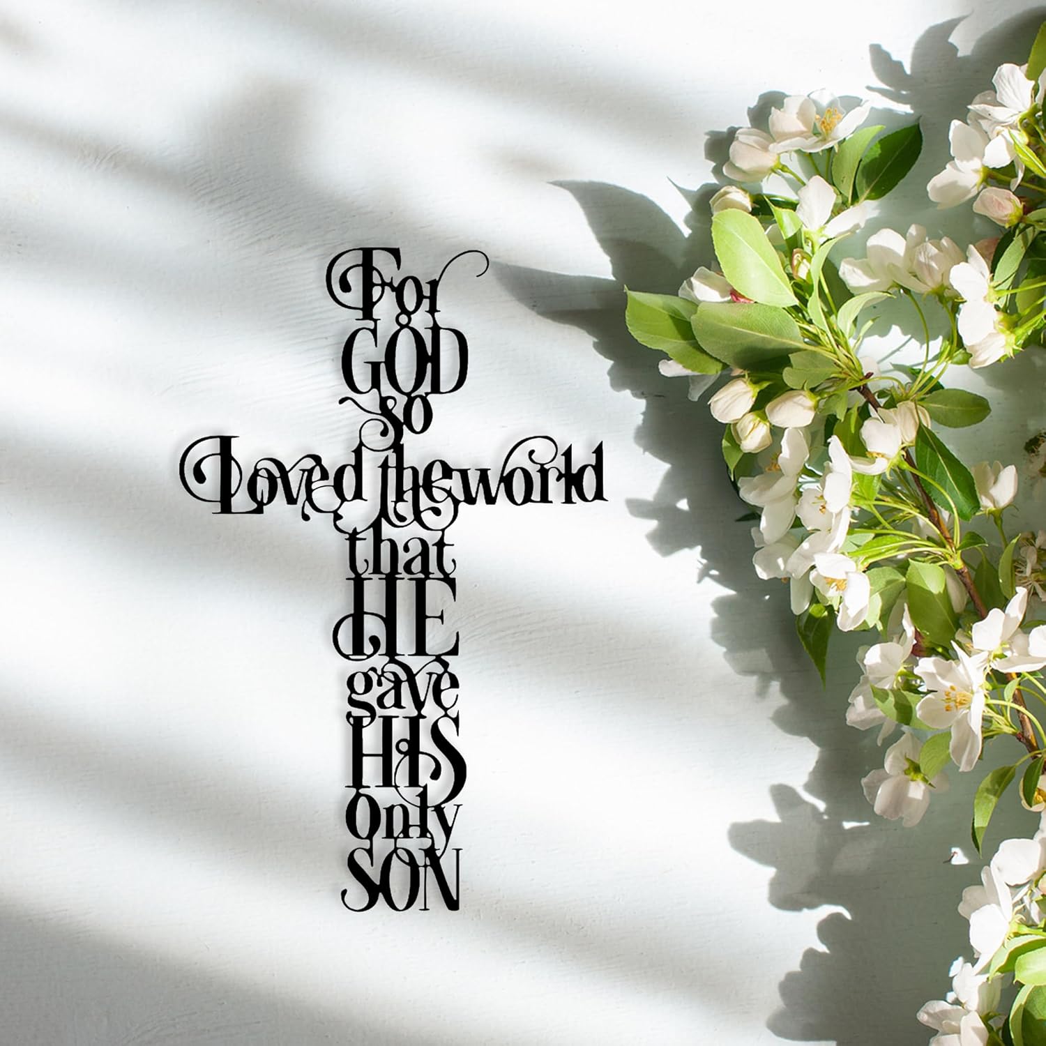 Cross Wall Decor with For God  - Home Office Quotes avaliação e preço