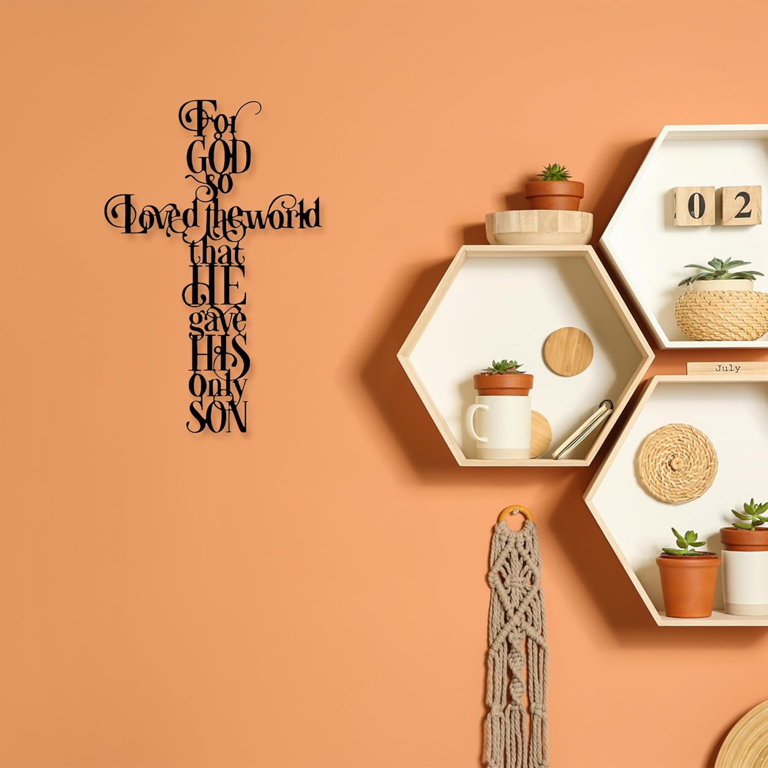 Cross Wall Decor with For God  - Home Office Quotes avaliação e preço
