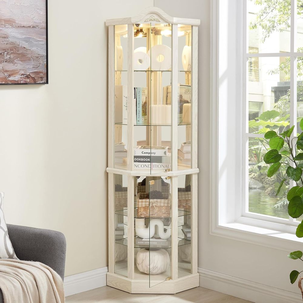 72 Tall Glass Curio Cabinet wi - Home Office Free avaliação e preço
