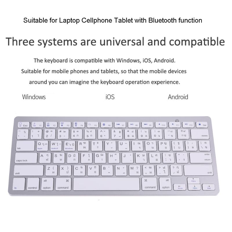 78-key Thai Wireless Keyboard  - English Home Office avaliação e preço