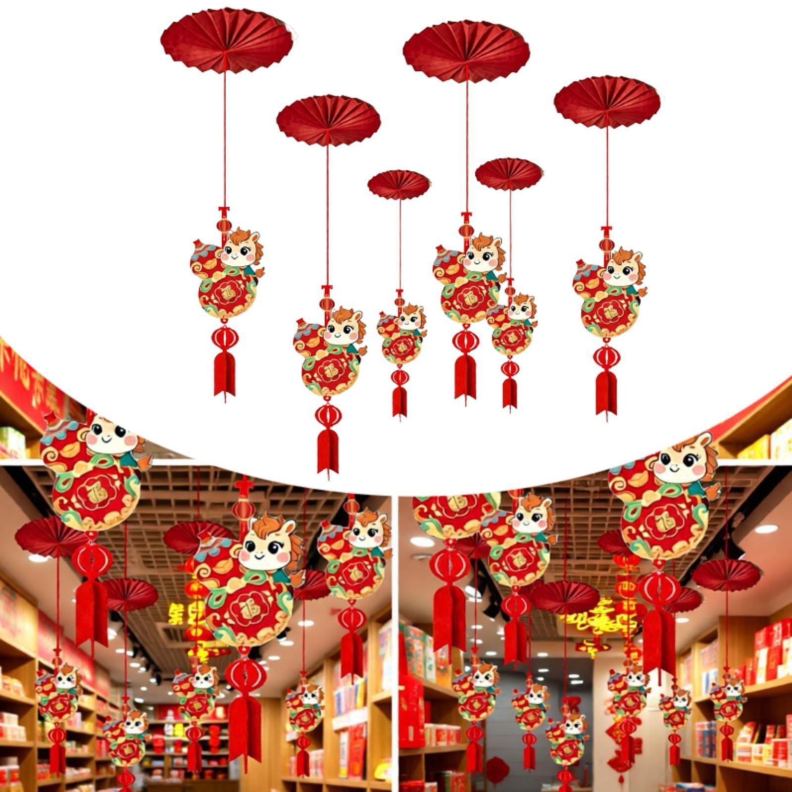 6Pcs Chinese New Year Ceiling  - Home Office Holidays 2026 avaliação e preço