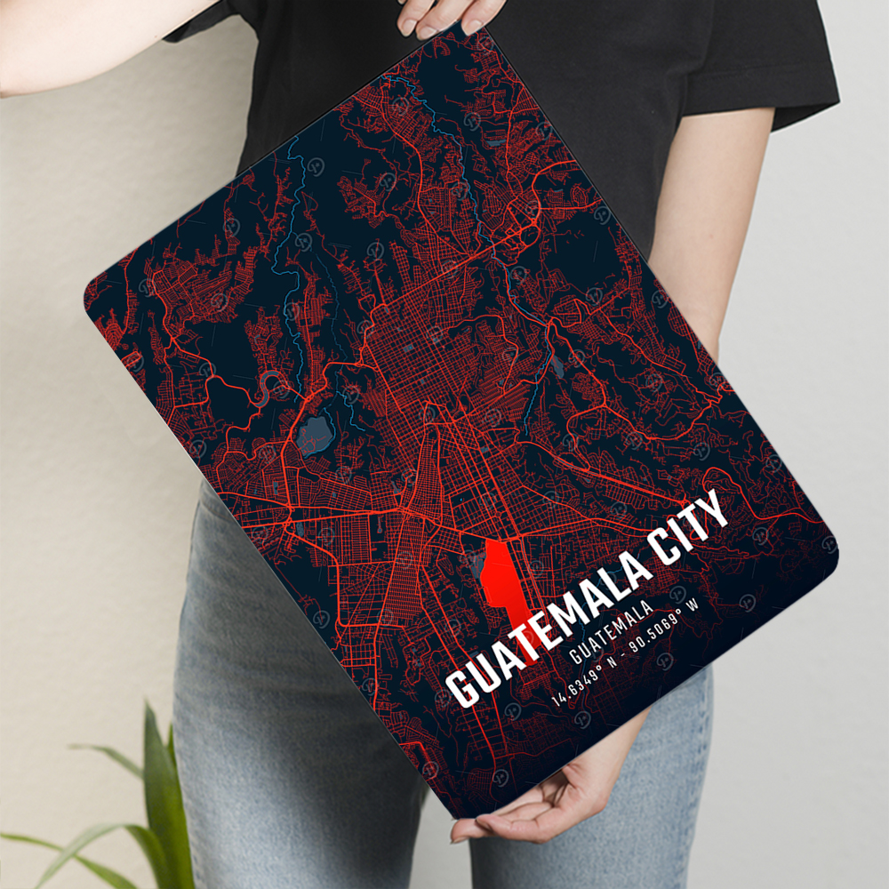 Guatemala City Map Metal Wall  - Home Office Guatemala avaliação e preço