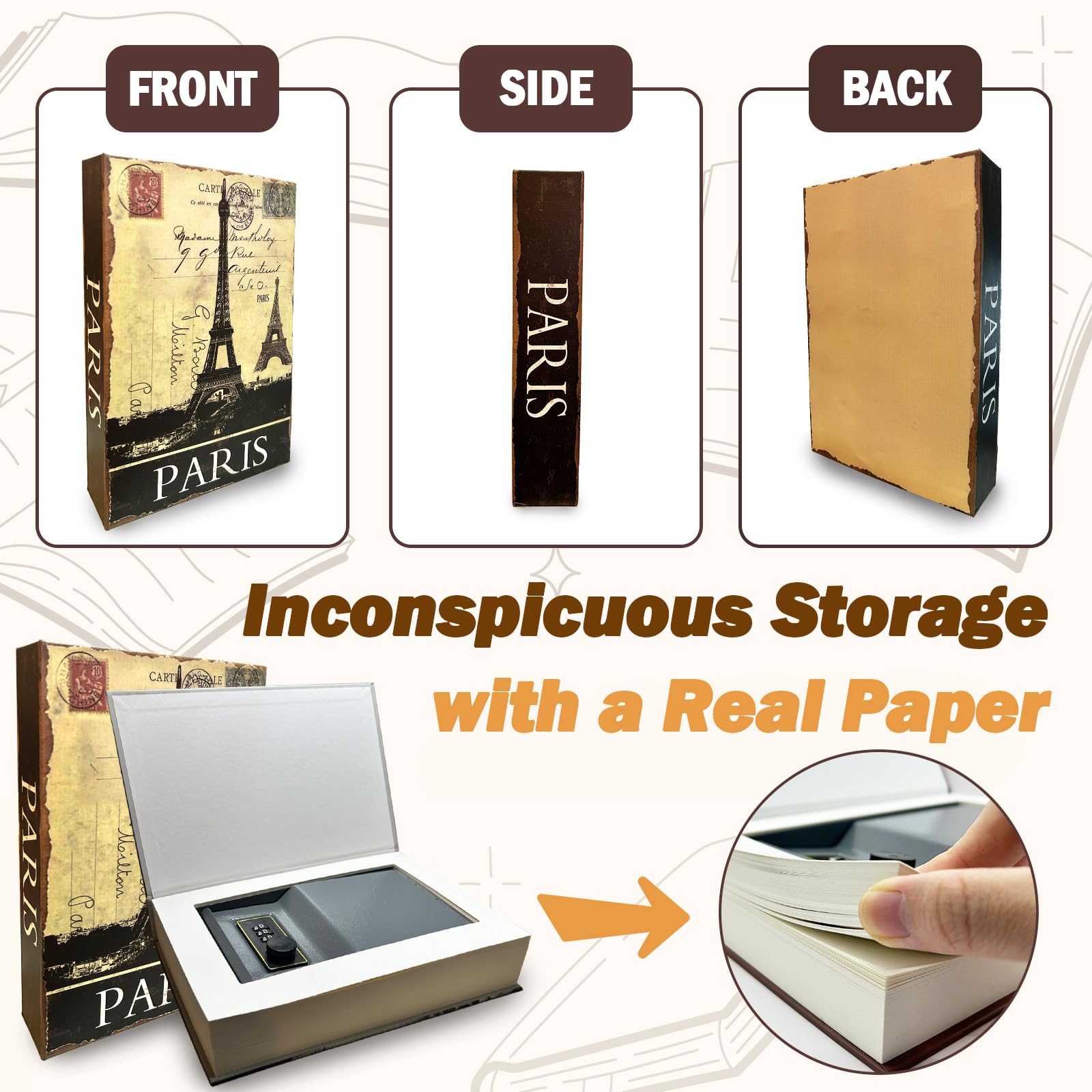 Decorative Book Safe Box with  - Home Office Form avaliação e preço