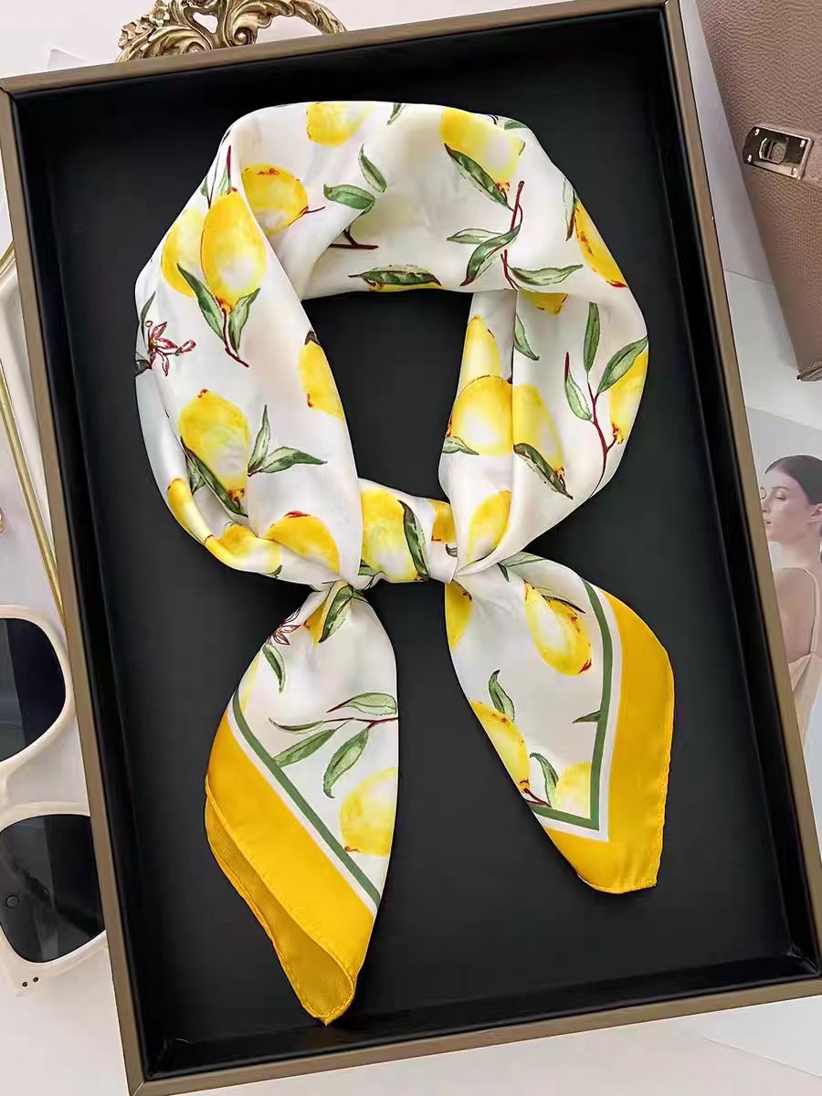 1PC Faux Silk Scarf Women Lemo - Home Office Head avaliação e preço