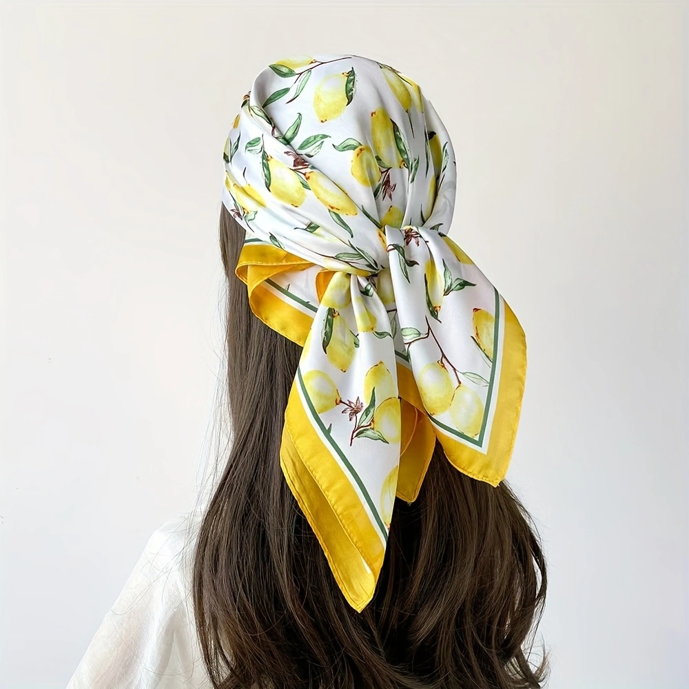 1PC Faux Silk Scarf Women Lemo - Home Office Head avaliação e preço