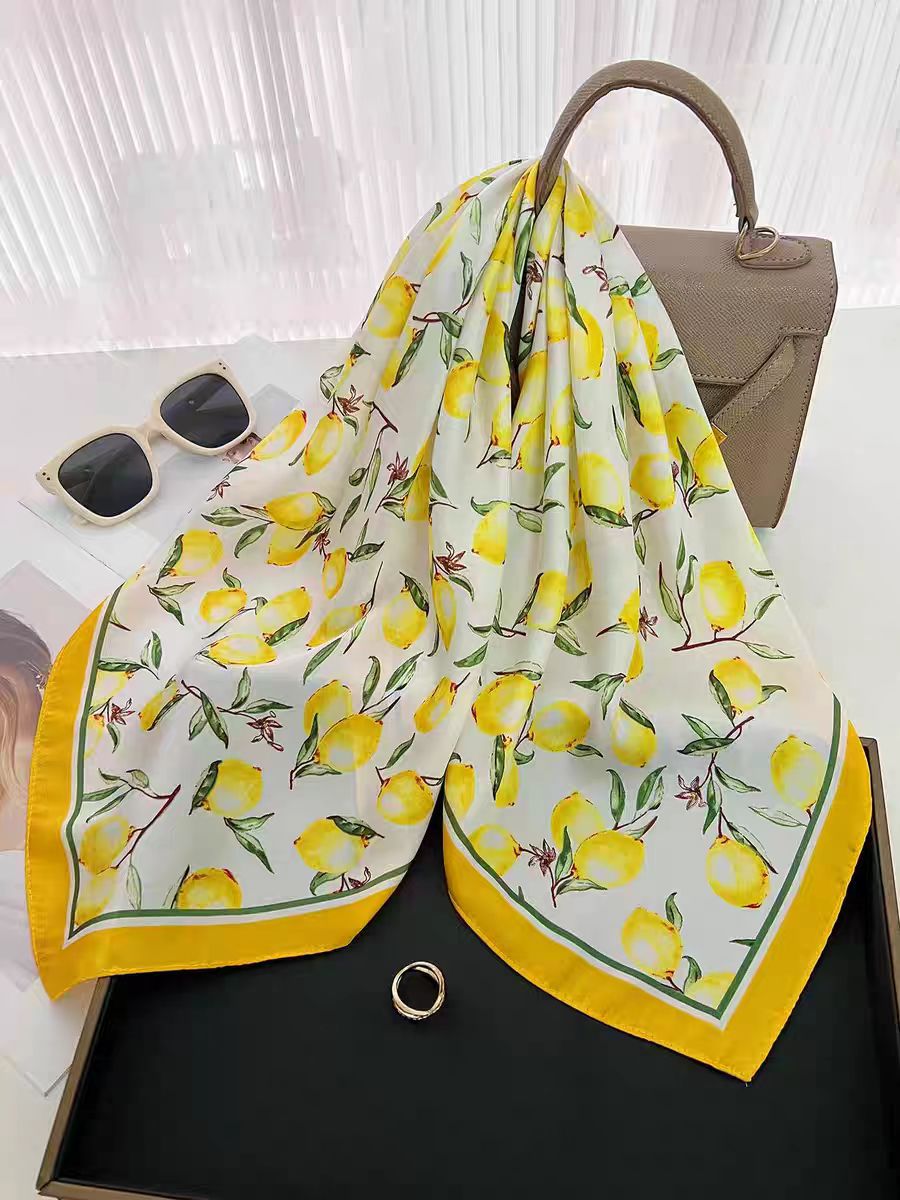 1PC Faux Silk Scarf Women Lemo - Home Office Head avaliação e preço
