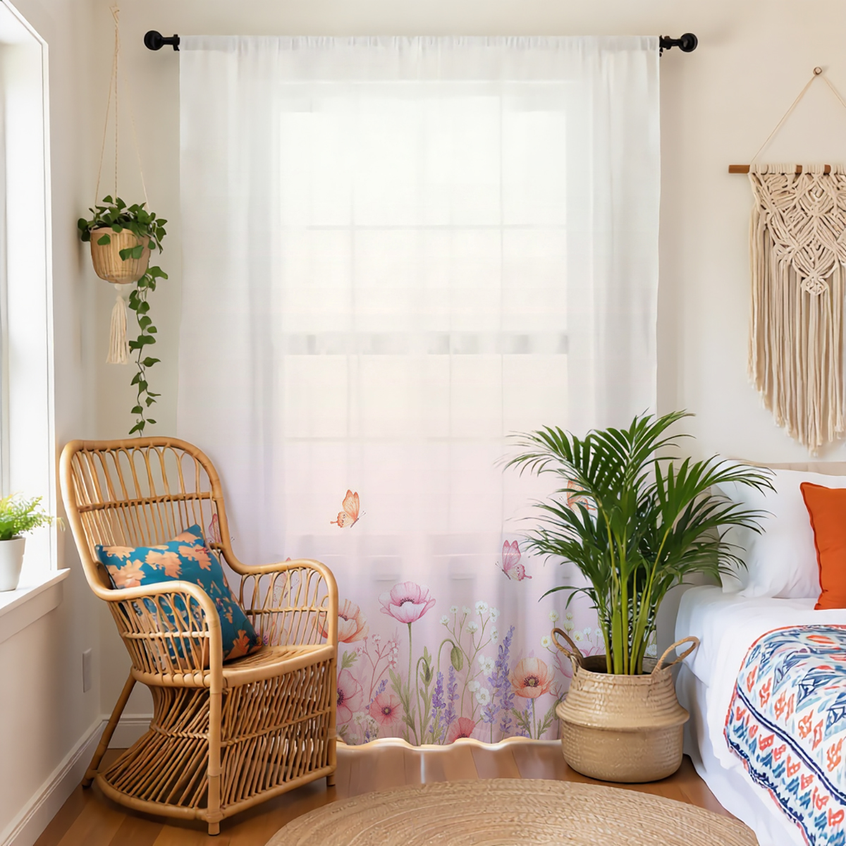 1 PC Poppy Gradient Print Shee - Home Office Rate avaliação e preço